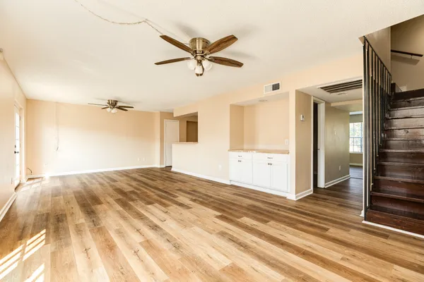 a view of a livingroom with a fireplace