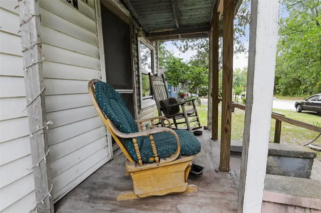a view of outdoor space with seating area