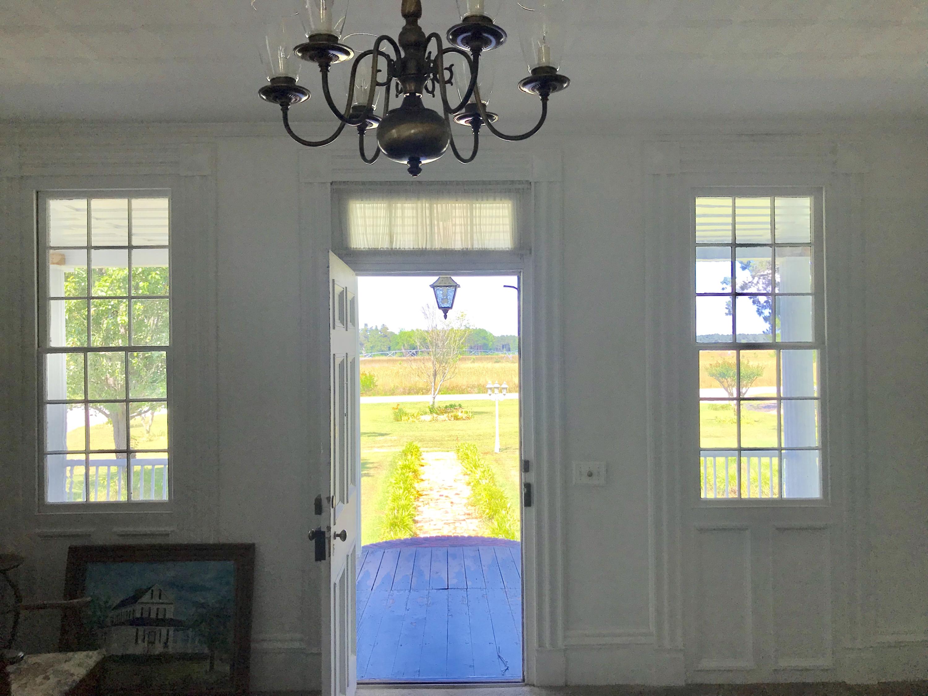 Looking through front door