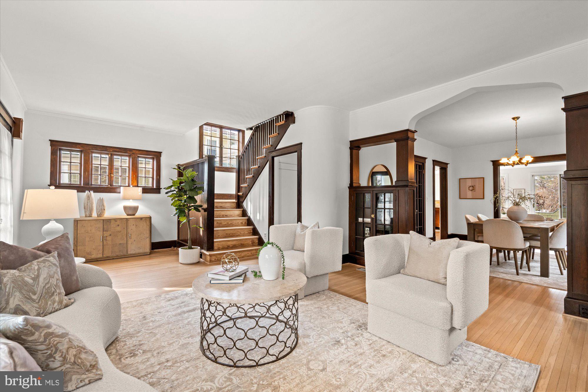 3803 Taylor Street Chevy Chase, MD 20815 - Photo 3 of 35 a living room with furniture and a wooden floor