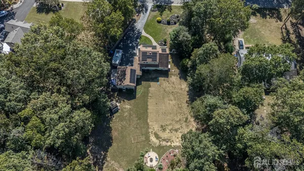an aerial view of a house