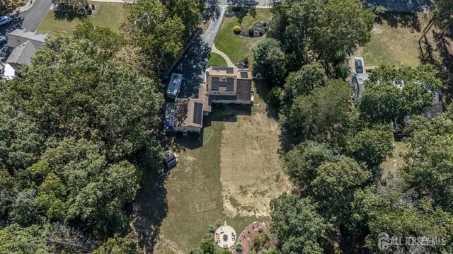 an aerial view of a house