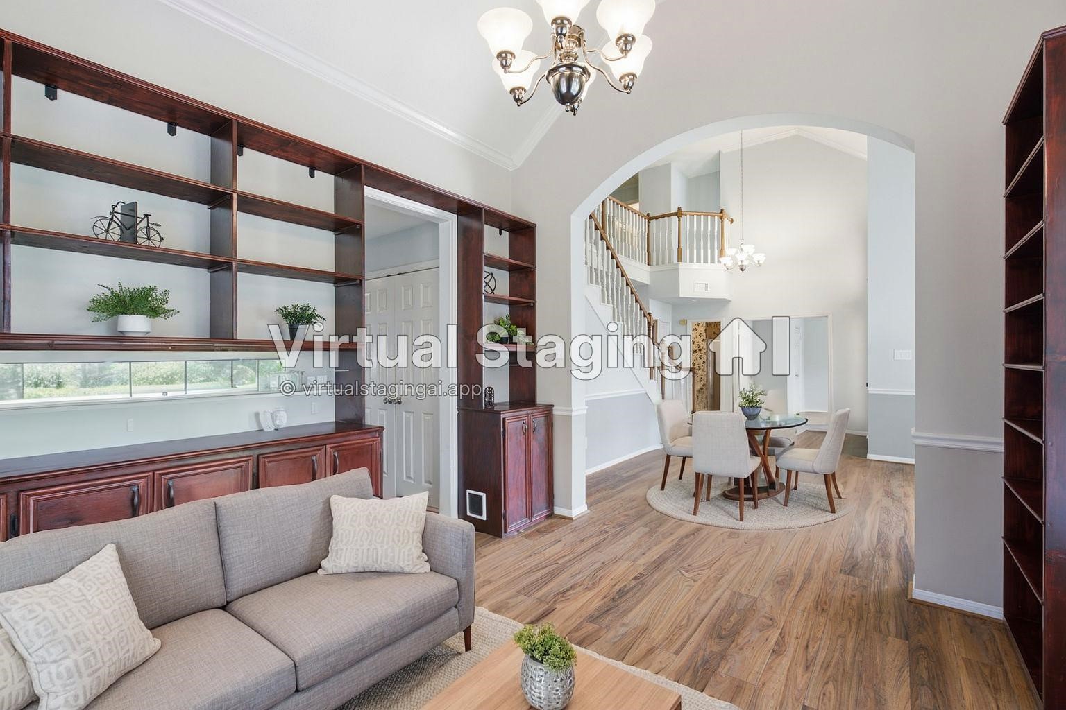 323 Magic Oaks Court Spring, TX 77388 - Photo 9 of 49 Virtual staging shows that this room can be used as a library/study or a dining room. Imagine showing off your formal dishware, or organizing your physical media here.