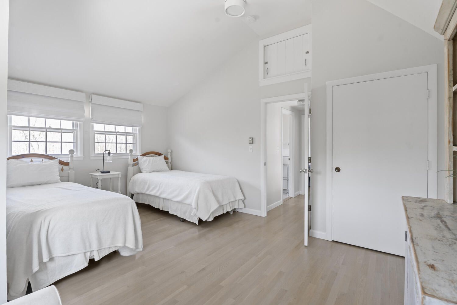 5 Pip'n Road Edgartown, MA 02539 - Photo 17 of 25 a bedroom with two beds and large window
