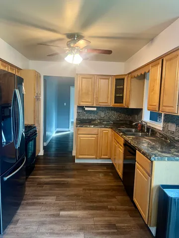 a view of a chandelier in a room