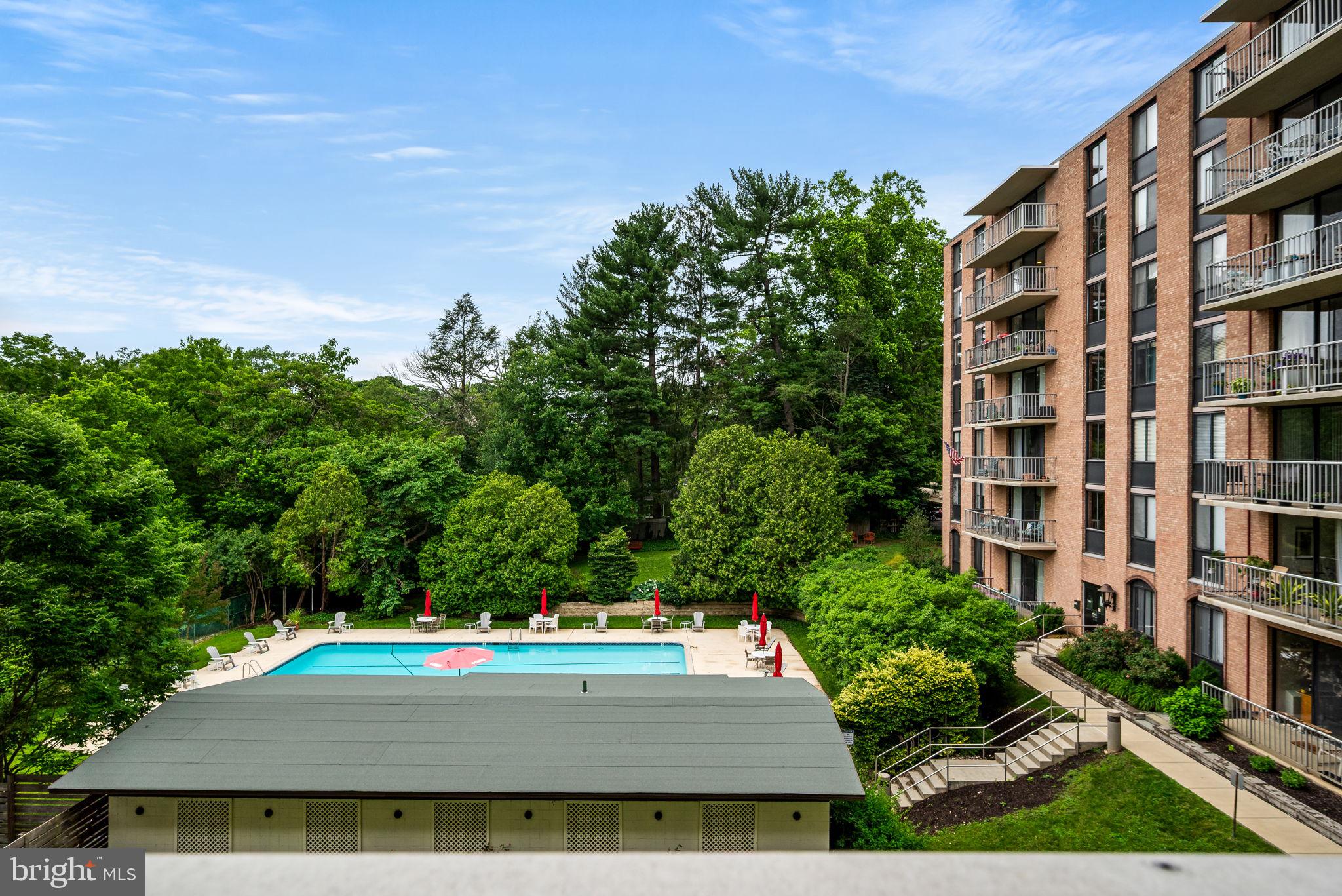 801 Yale Avenue, Unit 827 Swarthmore, PA 19081 - Photo 8 of 33 Balcony view of the pool