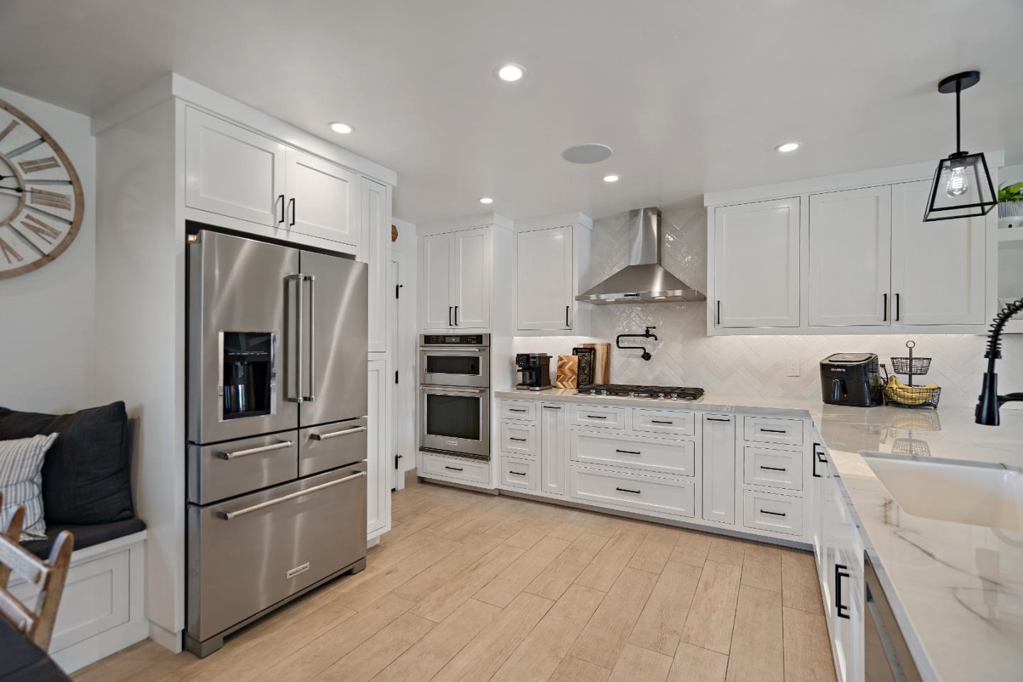 1231 Westward Drive Hollister, CA 95023 - Photo 12 of 68 a kitchen with stainless steel appliances a refrigerator sink and cabinets