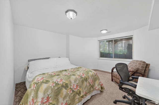 883 East 700 South Springville, UT 84663 - Photo 42 of 59 Carpeted room with a window, white walls, and two flush-mount ceiling lights