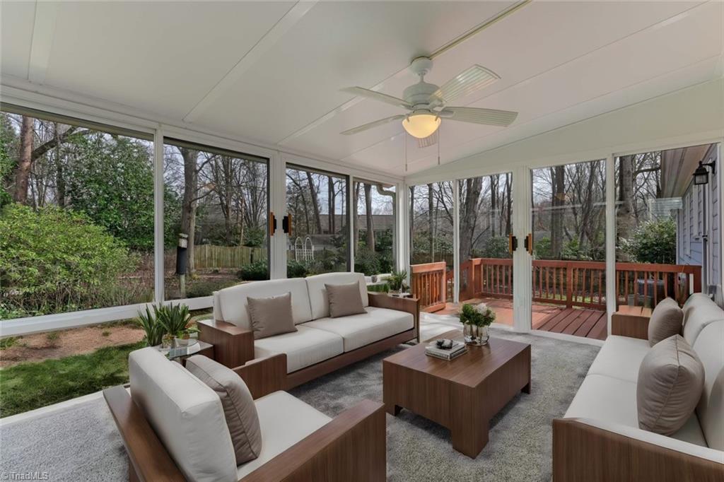 5204 Nantucket Road Greensboro, NC 27455 - Photo 35 of 41 Wonderful Sunroom overlooking private fenced backyard.