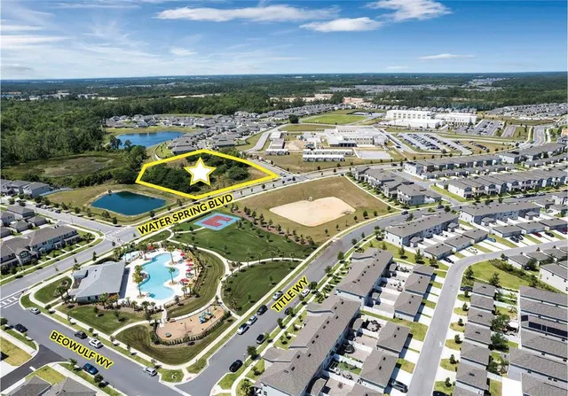 an aerial view of a city