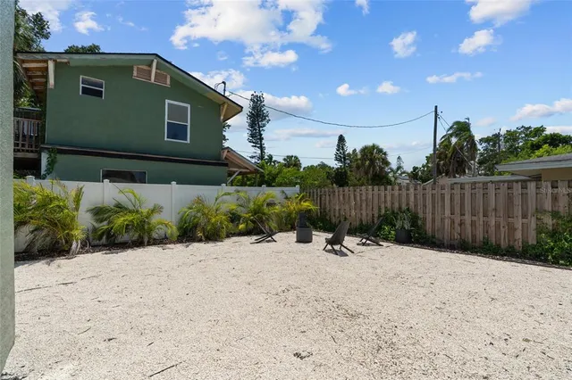 a backyard of a house with lots of green space