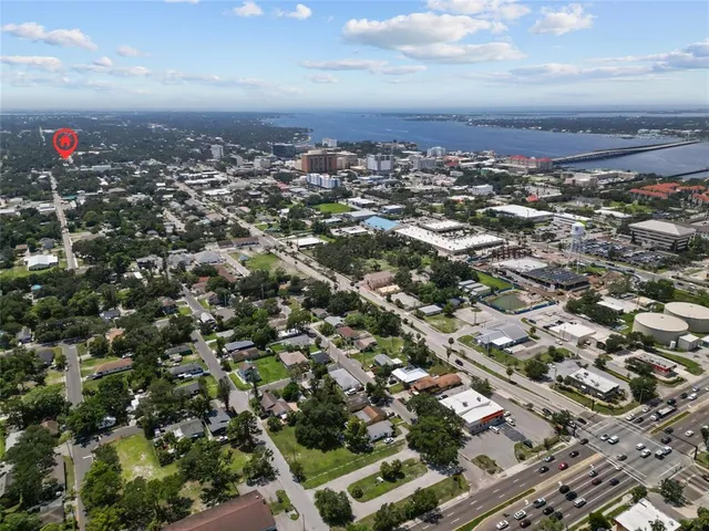 an aerial view of multiple house