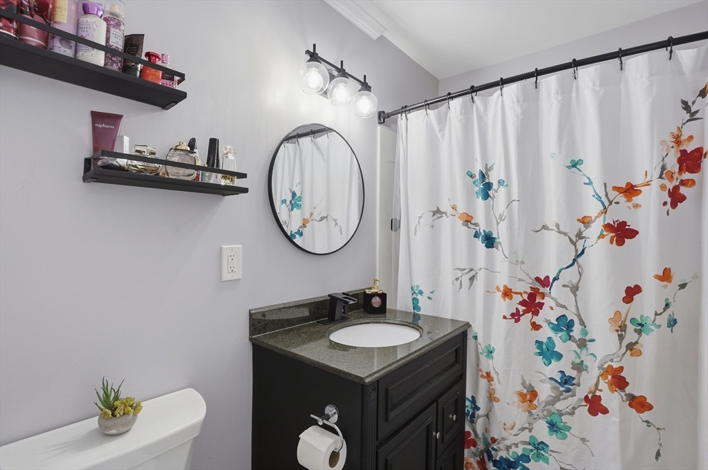 23 Dryden Street Worcester, MA 01605 - Photo 13 of 29 a bathroom with a sink a mirror and a toilet