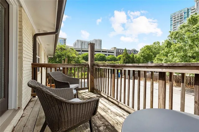 a view of a chair in balcony