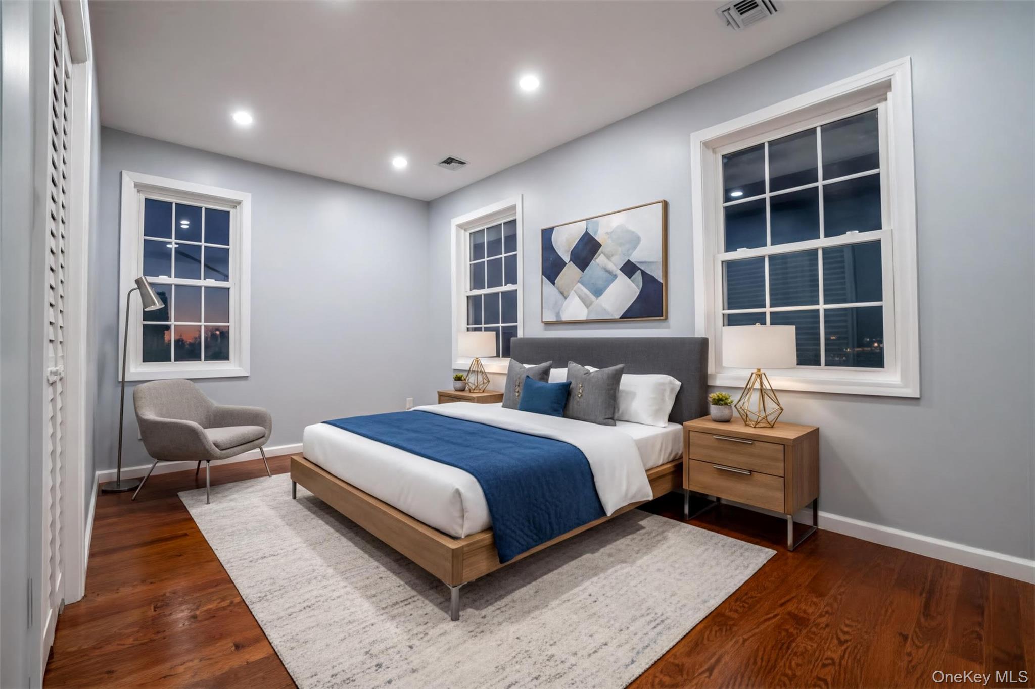 139 Maple Avenue Bethpage, NY 11714 - Photo 18 of 25 Bedroom with dark wood-style floors and recessed lighting