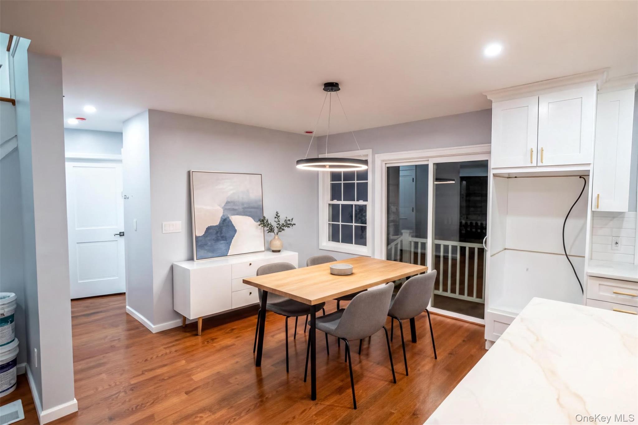 139 Maple Avenue Bethpage, NY 11714 - Photo 9 of 25 Dining room featuring dark wood-style floors and recessed lighting