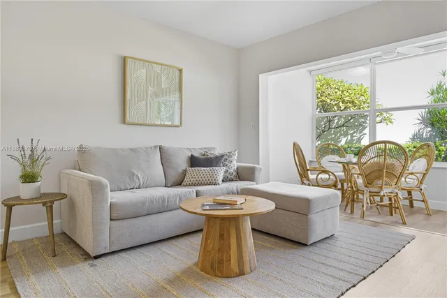 a living room with fireplace furniture and a wooden floor