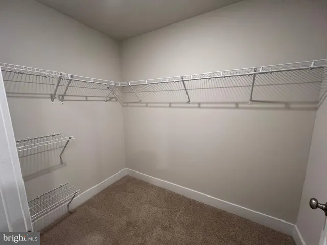 a view of a room with racks on the wall