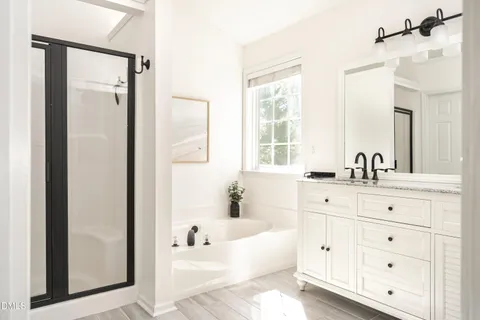 a bird view of a house with a yard