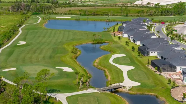 a view of a swimming pool with a yard