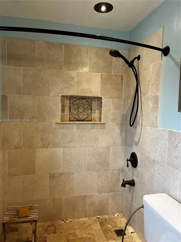 a bathroom with a shower