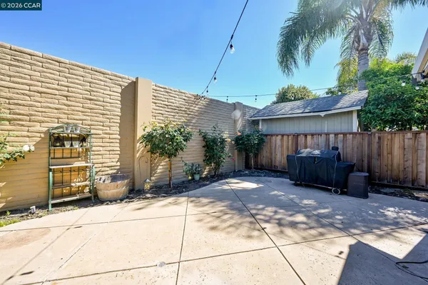 a view of a backyard with a garden