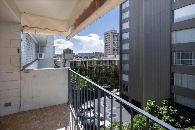 a city view from a balcony