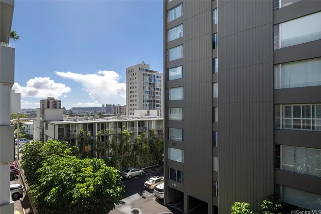 a view of a city with tall buildings
