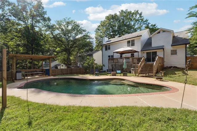 a front view of a house with entertaining space