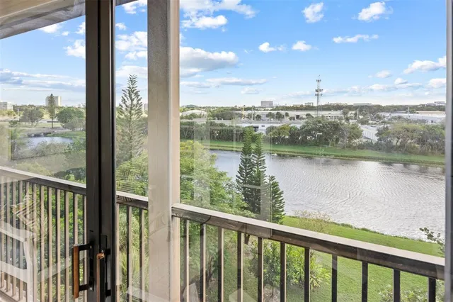 a view of lake from balcony