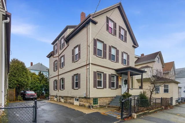 a front view of a building