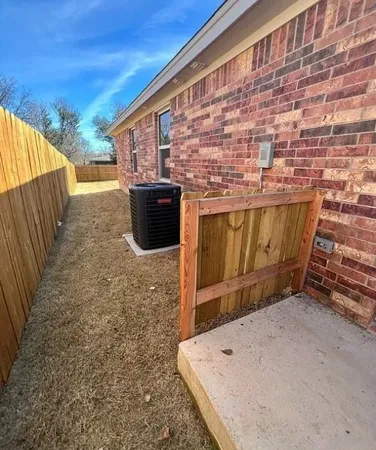 a view of a balcony with an outdoor space