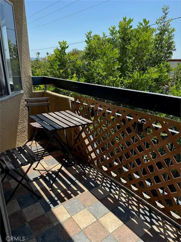 a city view from a balcony