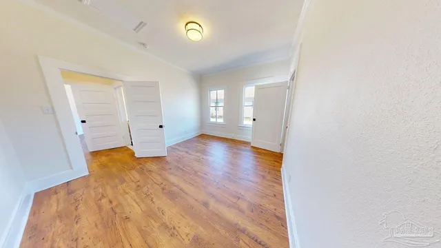 a view of livingroom with wooden floor