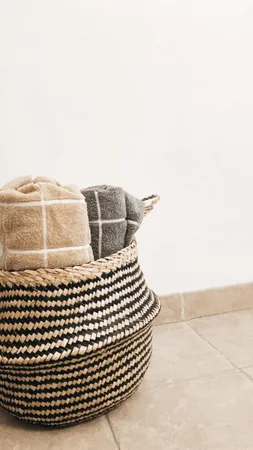a black and white checkered floor