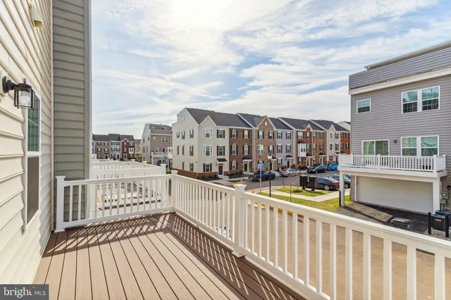 a view of a street with wooden stairs