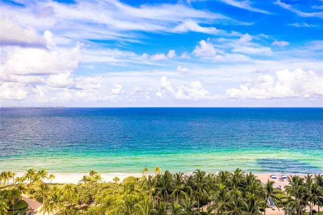 a view of an ocean and beach