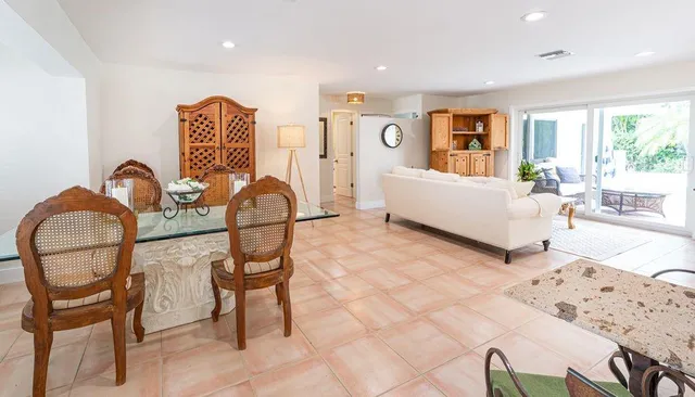 a living room with furniture