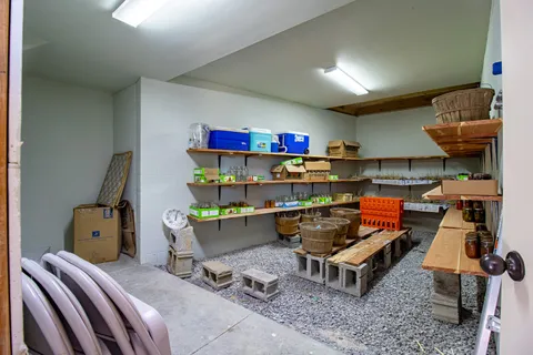 a view of kitchen with wooden floor