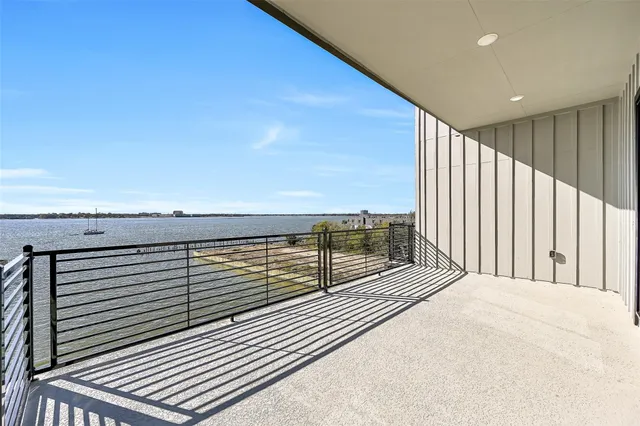 a view of a balcony with an outdoor space
