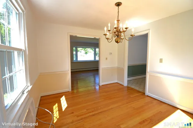 a view of livingroom with chandelier