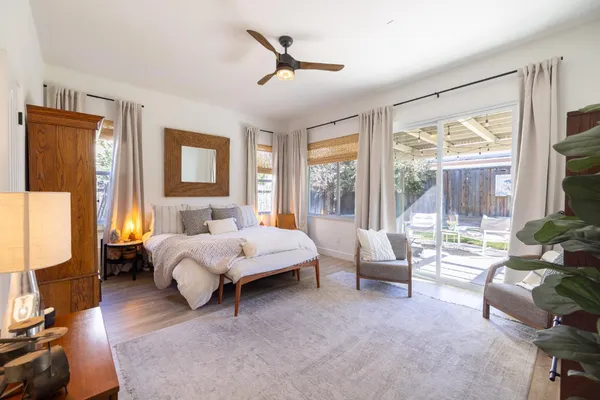 a view of a backyard with a patio