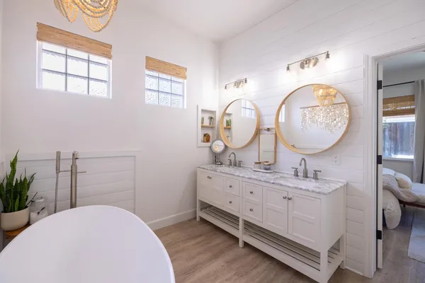 a table and chairs in a patio