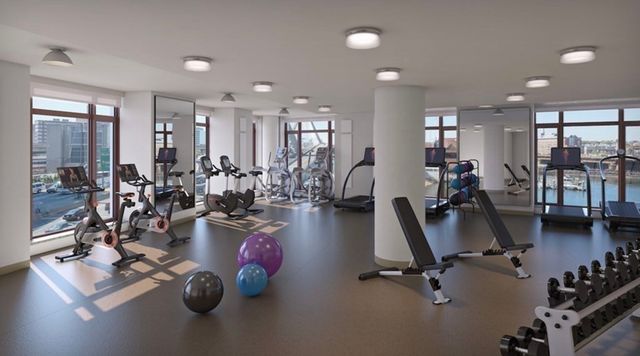 a view of a balcony with stairs