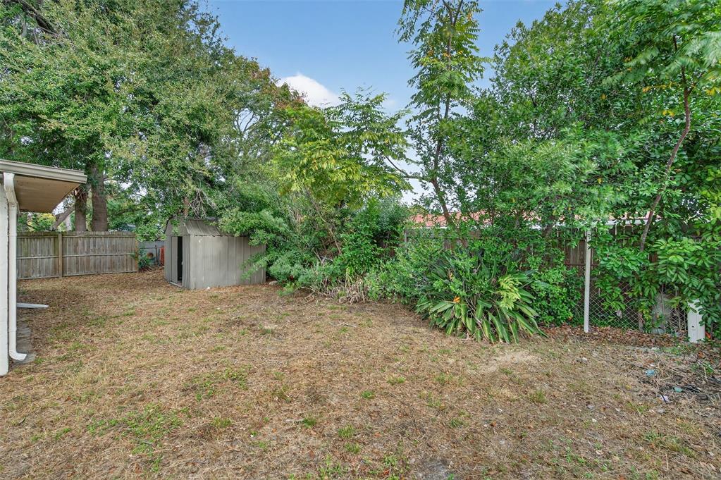 8626 Robilina Road Port Richey, FL 34668 - Photo 45 of 60 a backyard of a house with plants and tree
