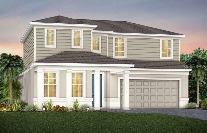 Florida Mediterranean FM2 Exterior Design. Artistic rendering for this new construction home. Pictures are for illustrative purposes only. Elevations, colors and options may vary.