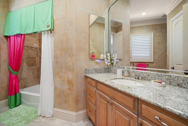 a view of a lake with a garden