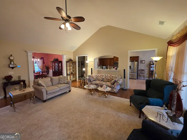 a living room with furniture