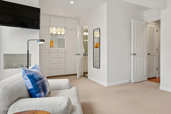 a living room with furniture