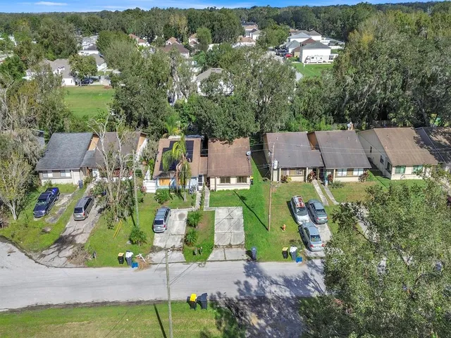 an aerial view of multiple house